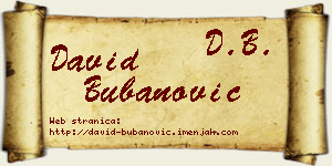 David Bubanović vizit kartica